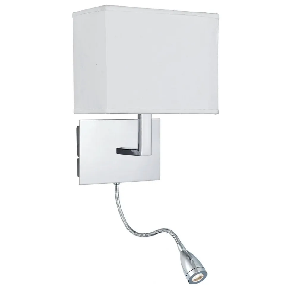 Væglampe 6519 med LED-læselampe, krom