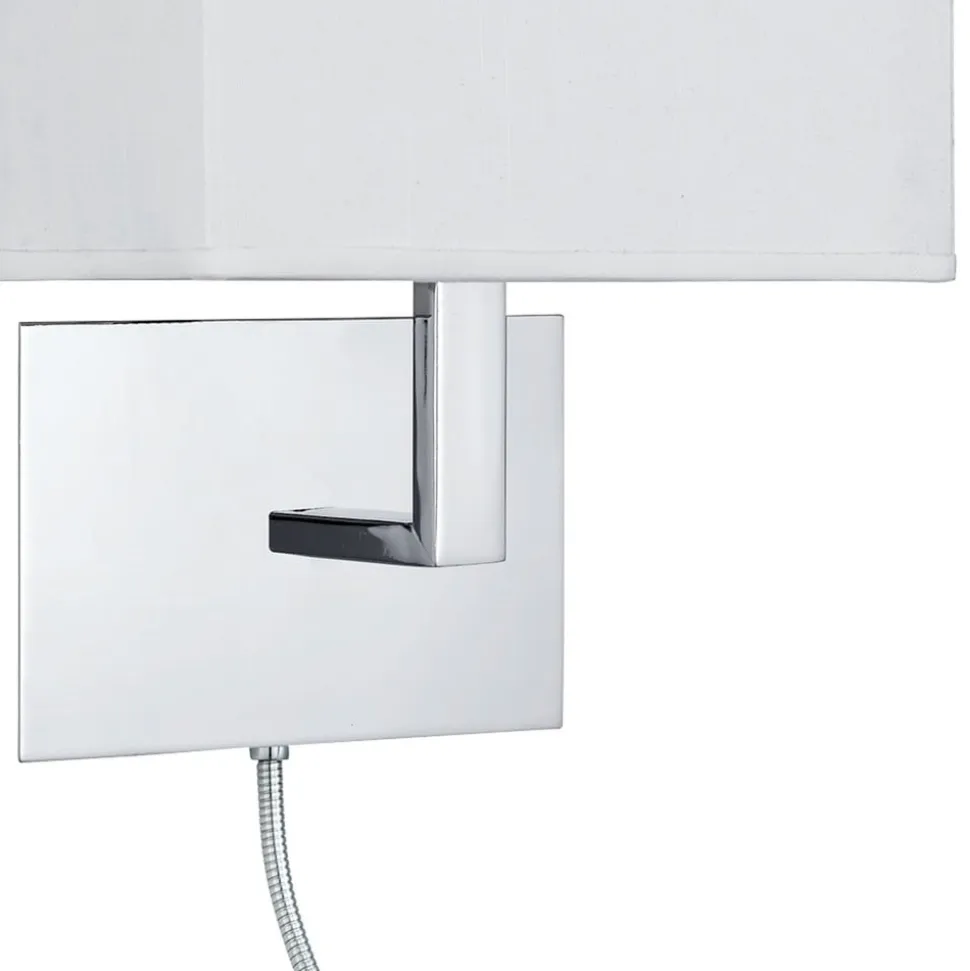 Væglampe 6519 med LED-læselampe, krom