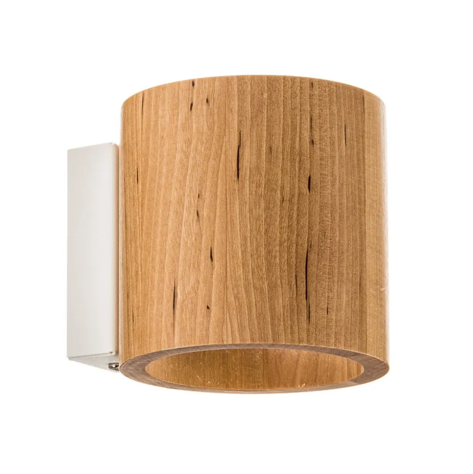 Væglampe Ara som cylinder i træ