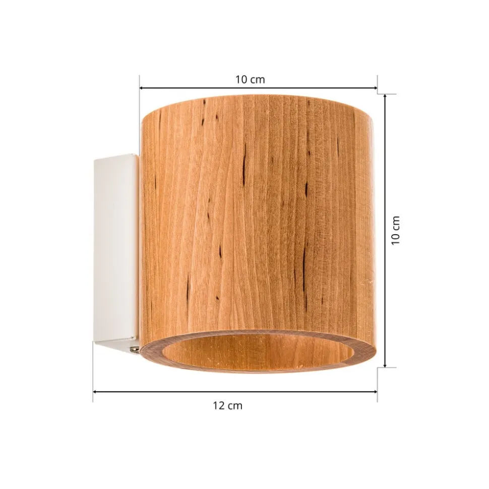 Væglampe Ara som cylinder i træ