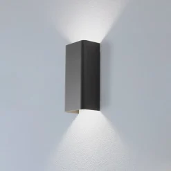 Væglampe Bergen, mørkegrå, metal, 23 cm høj, GU10