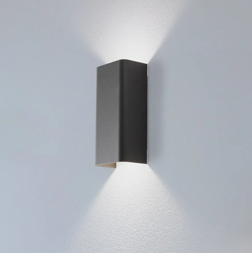 Væglampe Bergen, mørkegrå, metal, 23 cm høj, GU10