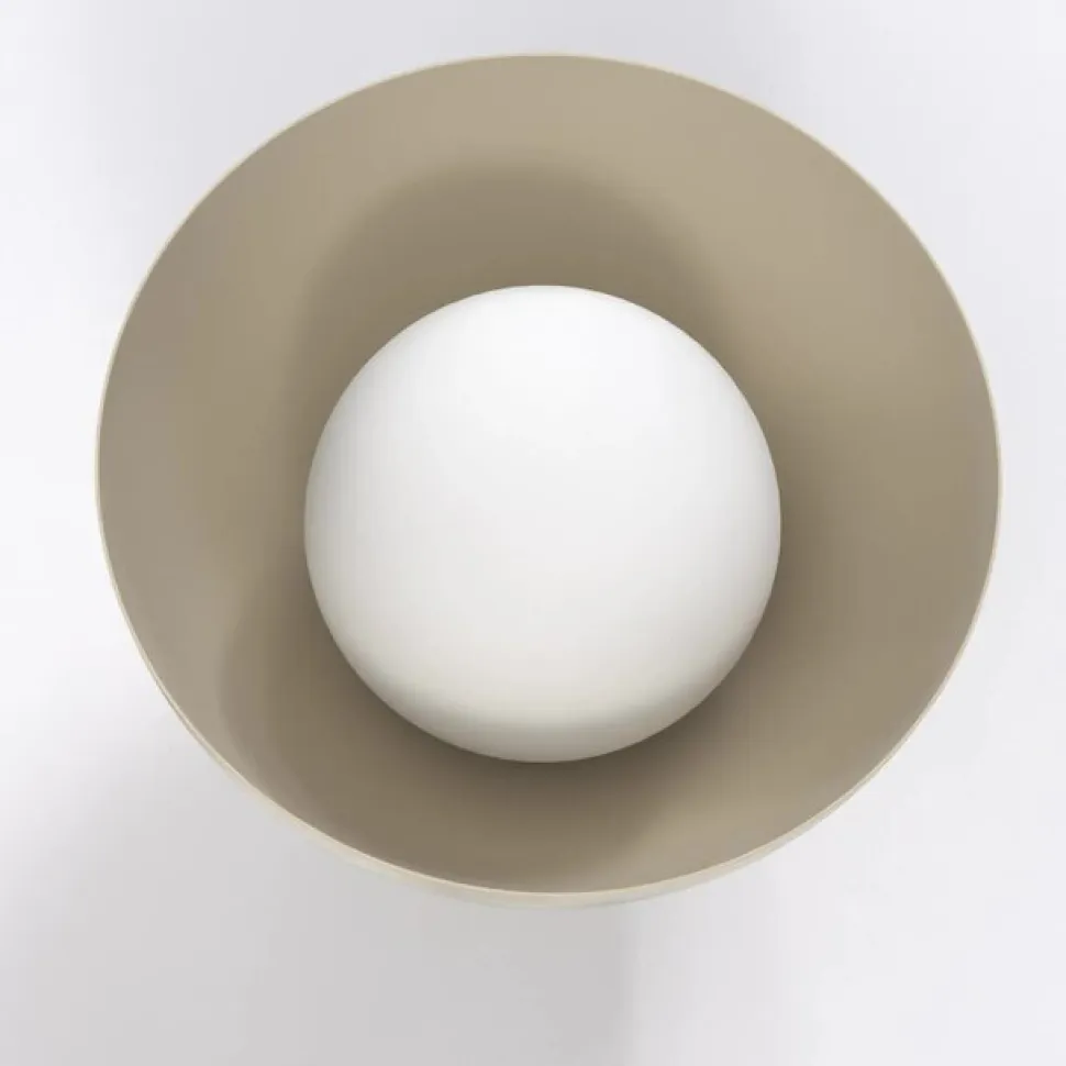 Væglampe Bibi K1, beige, stål/glas, Ø 18 cm