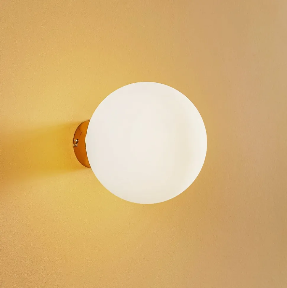 Væglampe Dione, vægbeslag guld