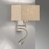 Væglampe Dream læselampe, linned sand/nikkel