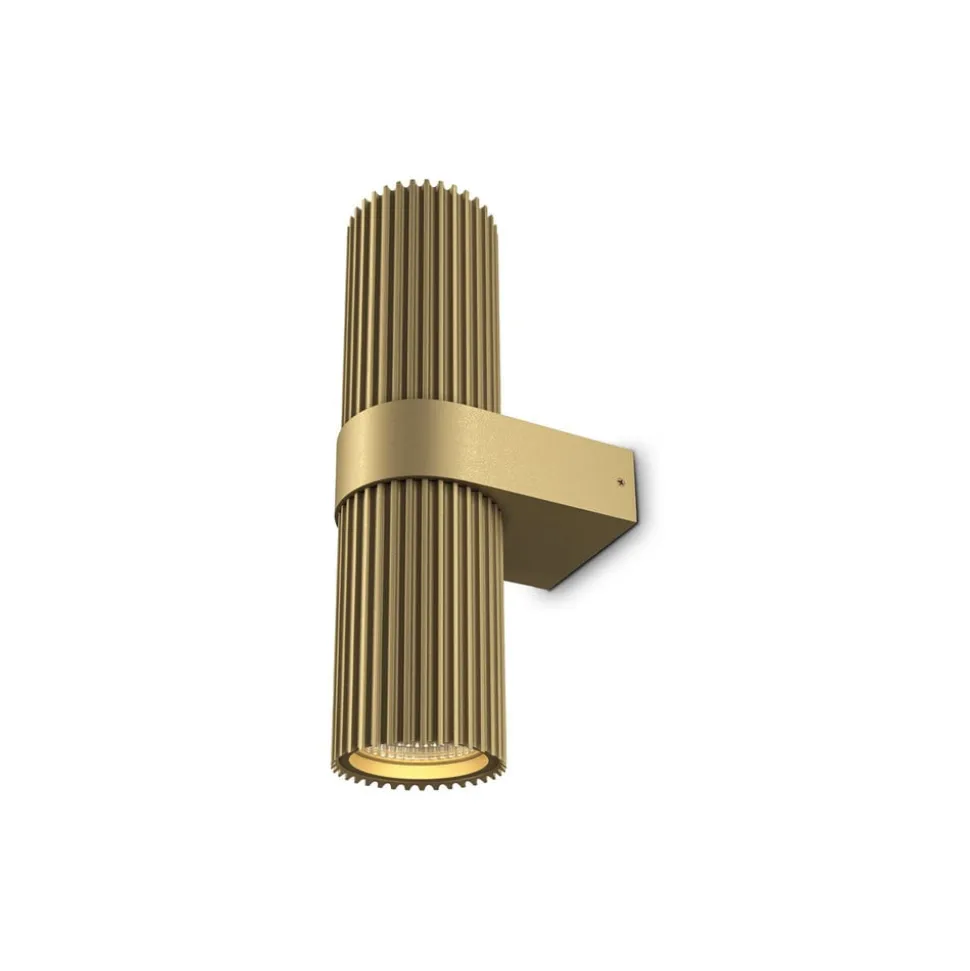 Væglampe DYNAMICS, guldfarvet, højde 23 cm, metal op/ned