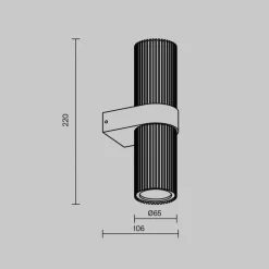 Væglampe DYNAMICS, sort, højde 23 cm, metal, op/ned