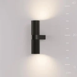Væglampe DYNAMICS, sort, højde 23 cm, metal, op/ned