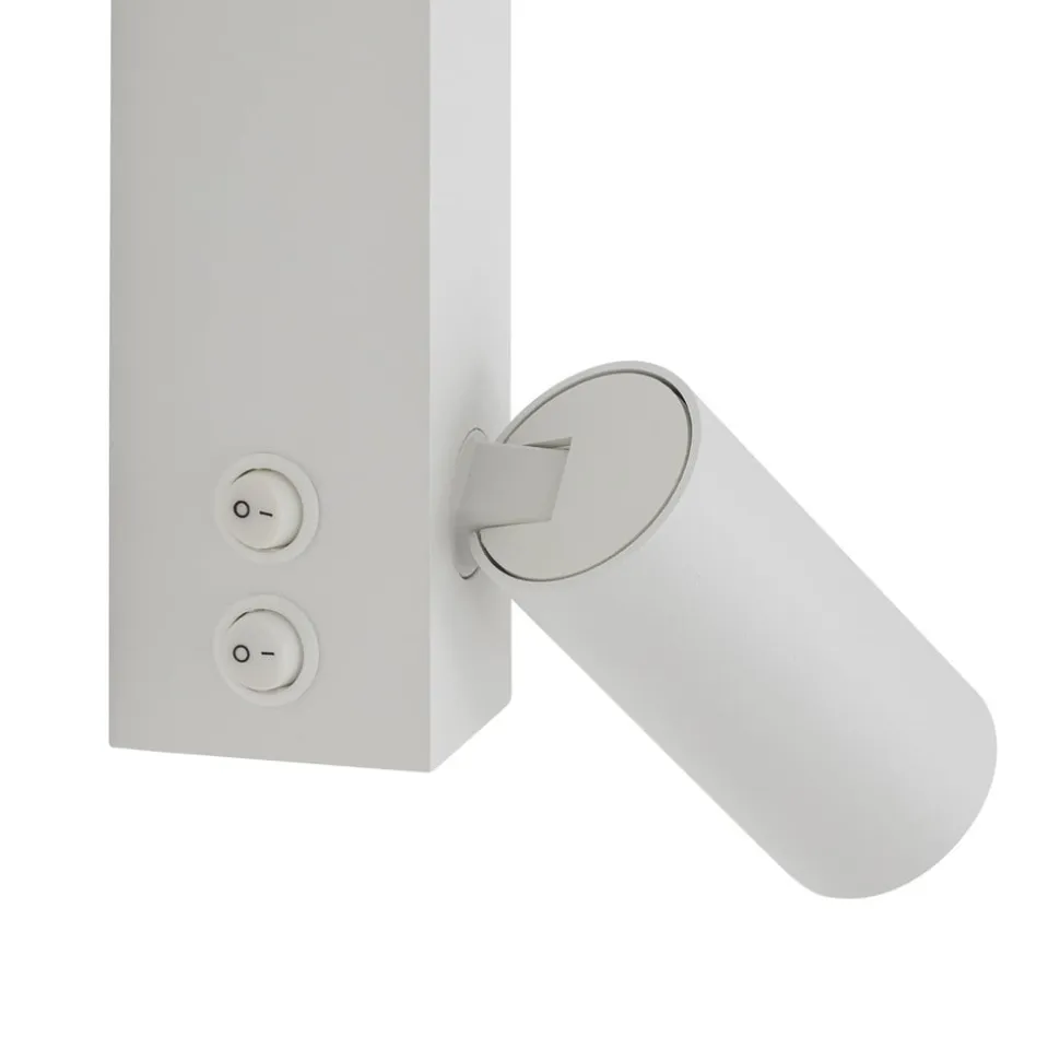 Væglampe EASY LEFT, hvid, bredde 80 cm, metal, GU10 + LED