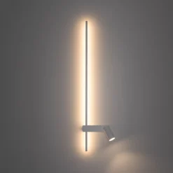 Væglampe EASY LEFT, hvid, bredde 80 cm, metal, GU10 + LED