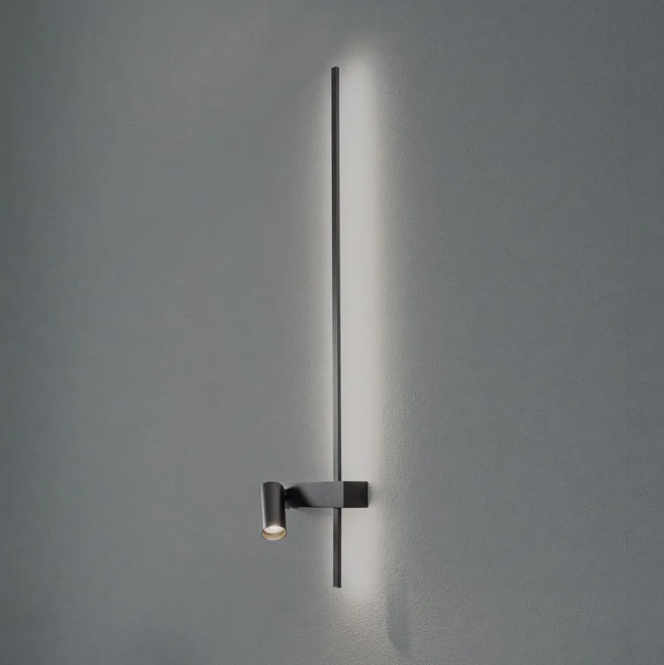 Væglampe EASY RIGHT, sort Bredde 80 cm Metal GU10 + LED