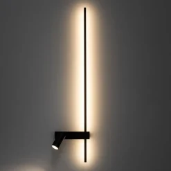 Væglampe EASY RIGHT, sort Bredde 80 cm Metal GU10 + LED