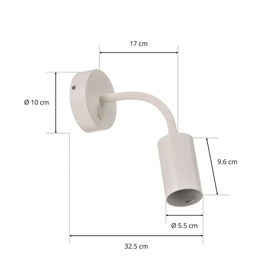 Væglampe Eye Flex S, hvid