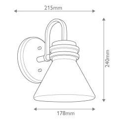 Væglampe Farum 1, kromfarvet, stål, glas, G9