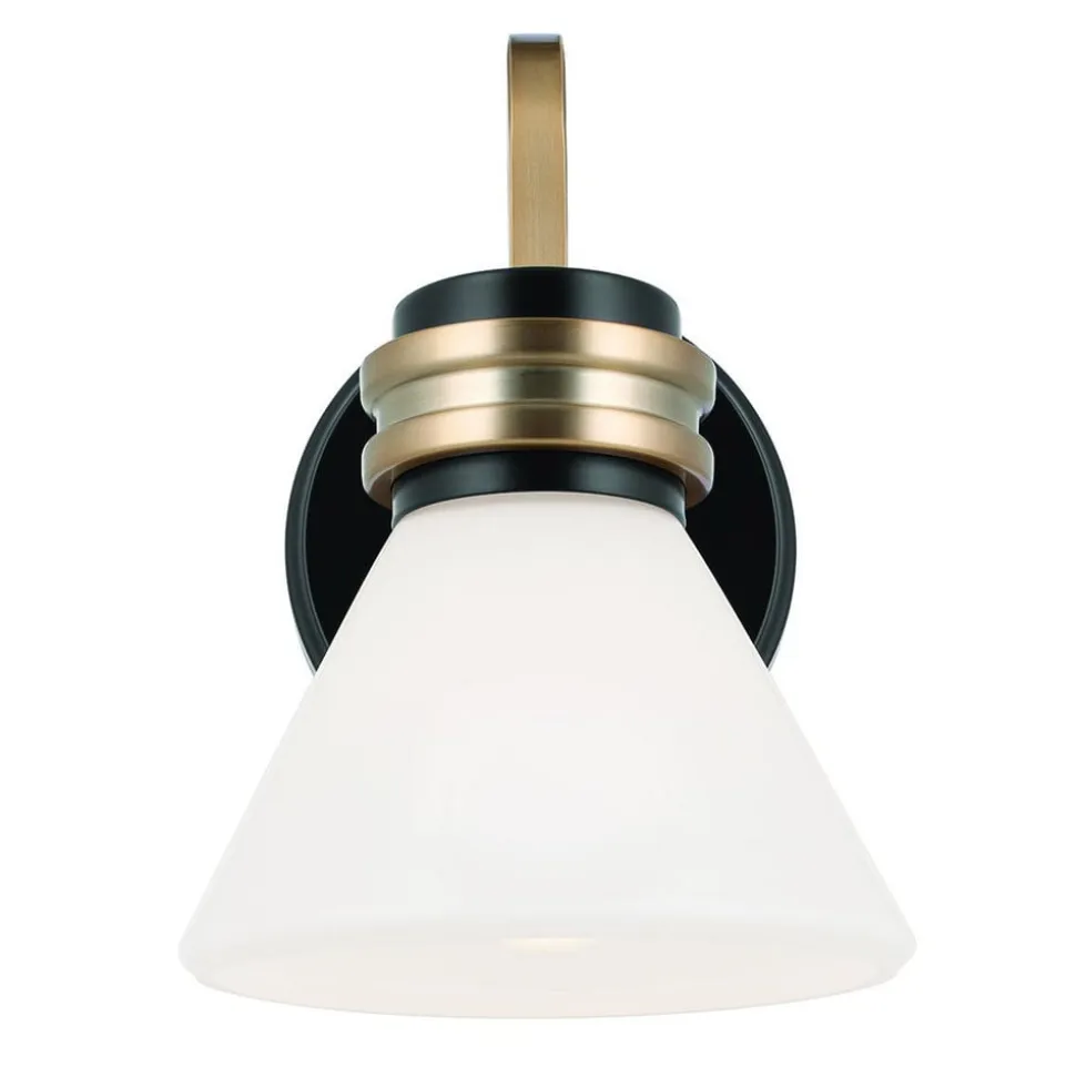 Væglampe Farum 1, sort/bronzefarvet, stål, glas, G9