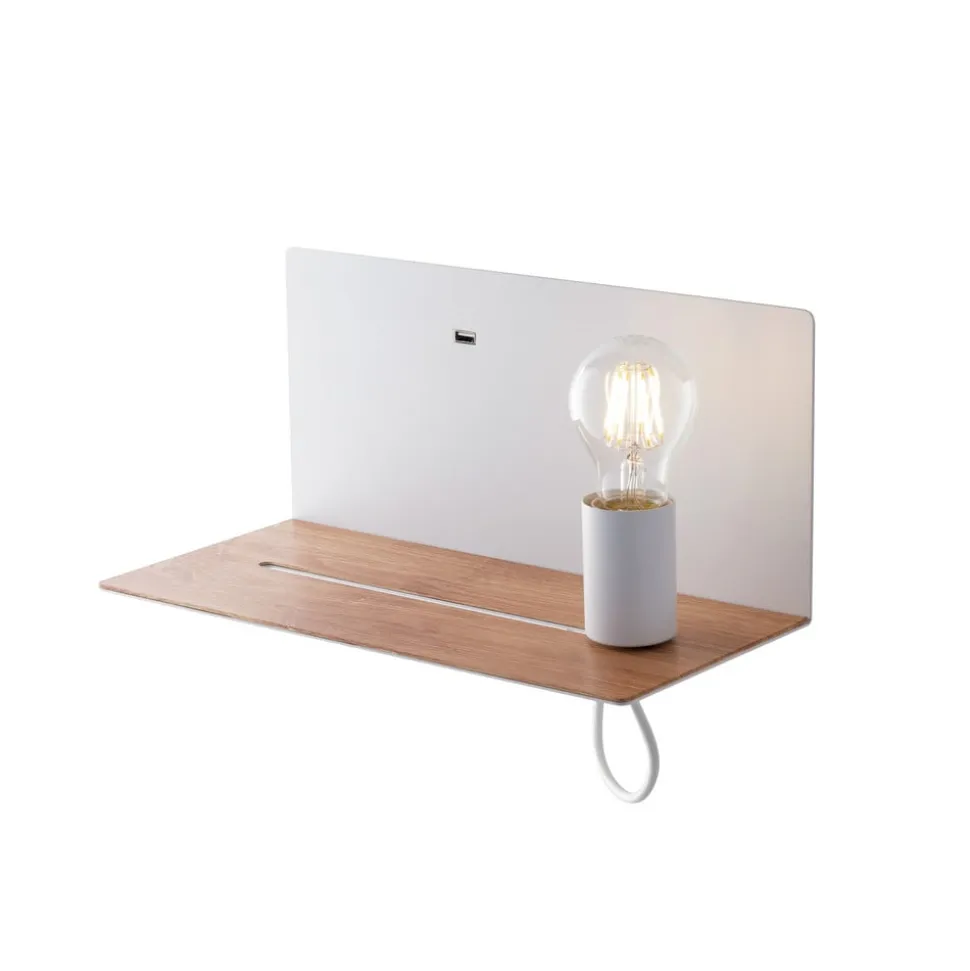 Væglampe Flash, hvid, bredde 33 cm, aluminium