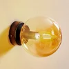 Væglampe Glassy, sort, ravfarvet, glas, E14, Ø 14 cm