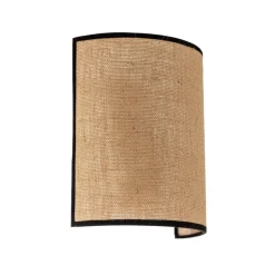 Væglampe Jute&black, naturbrun, halvrund
