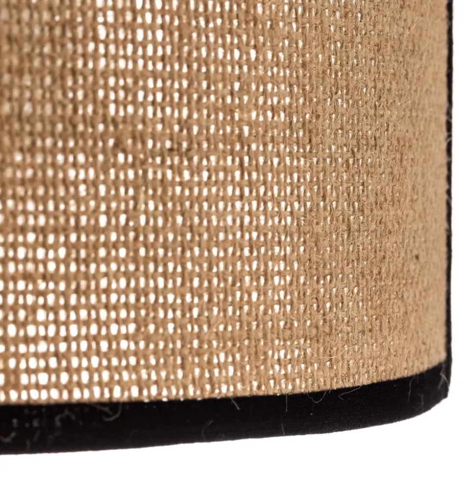 Væglampe Jute&black, naturbrun, halvrund