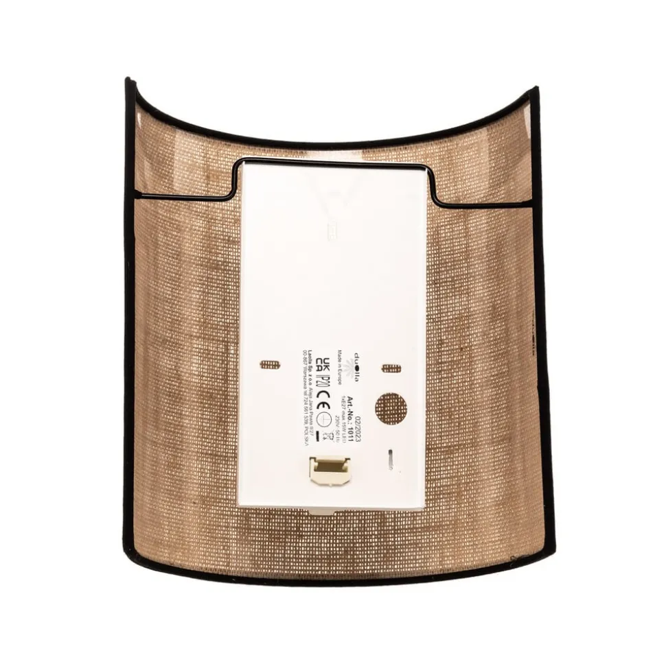 Væglampe Jute&black, naturbrun, halvrund