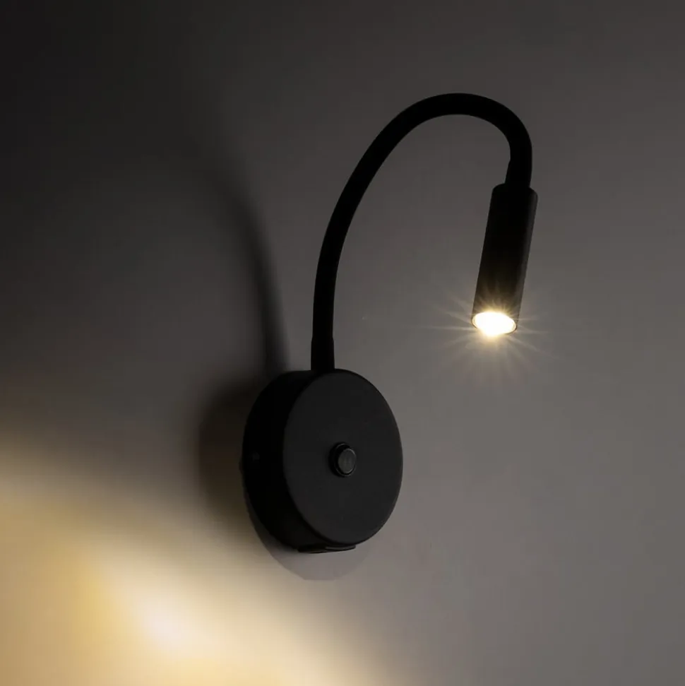 Væglampe Lagos USB, 27 cm, sort, læselampe, G9