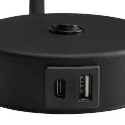 Væglampe Lagos USB, 27 cm, sort, læselampe, G9