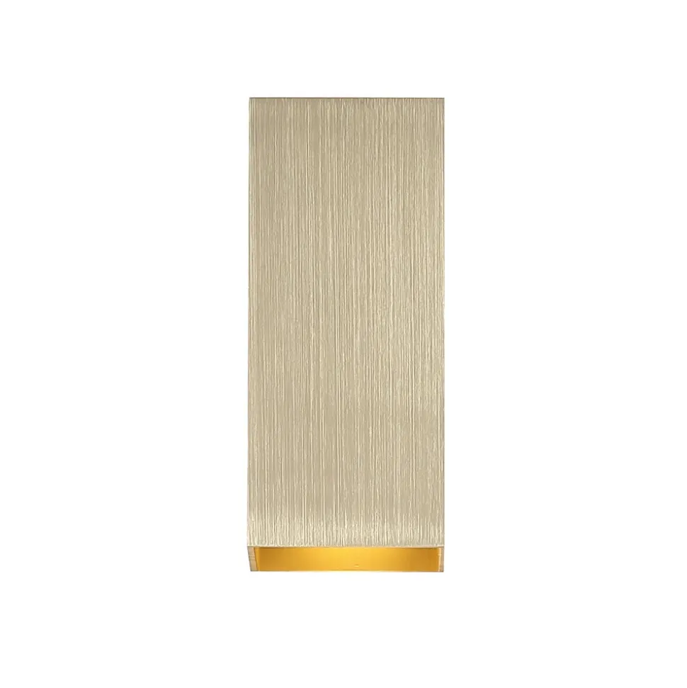 Væglampe London Square, guldfarvet, højde 15 cm, 2 lyskilder