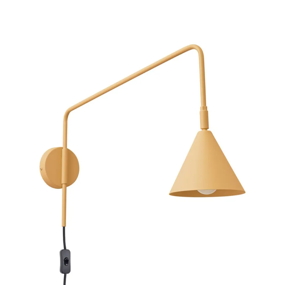 Væglampe LYS, guldfarvet, Ø 14 cm, metal, stik, E14
