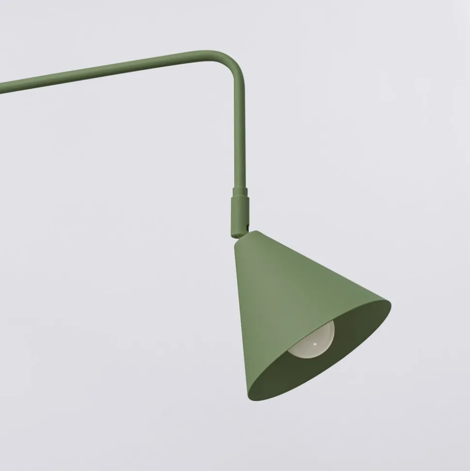 Væglampe LYS, olivengrøn, Ø 14 cm, metal, stik, E14
