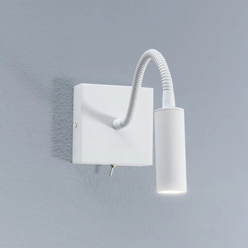 Væglampe Ojos, hvid, læselampe, justerbar, 33 cm, G9