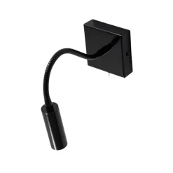 Væglampe Ojos, sort, læselampe, justerbar, 33 cm, G9