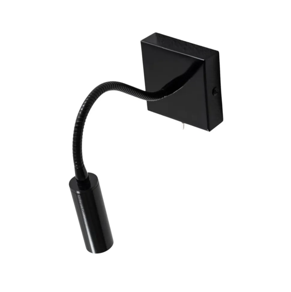 Væglampe Ojos, sort, læselampe, justerbar, 33 cm, G9