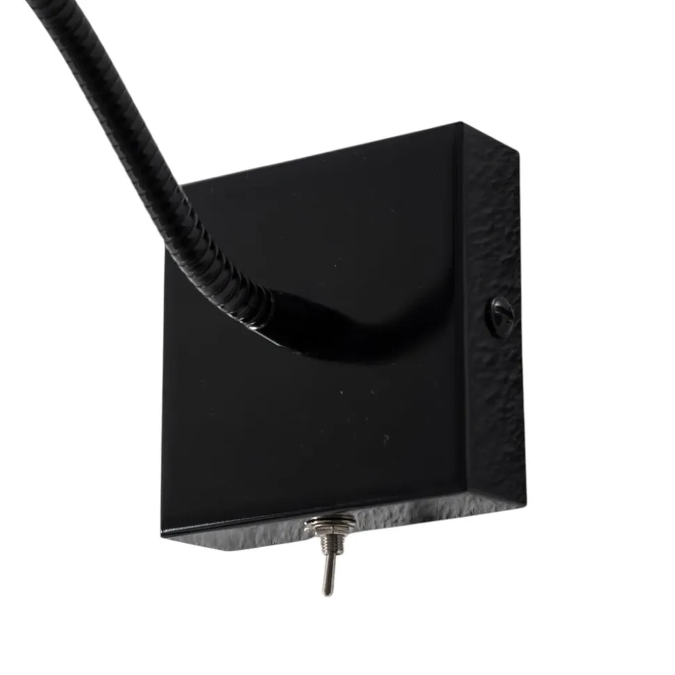 Væglampe Ojos, sort, læselampe, justerbar, 33 cm, G9