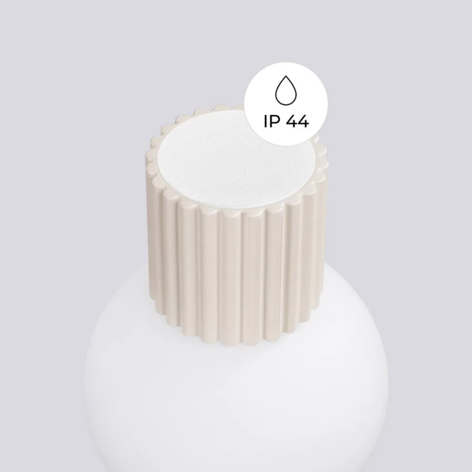 Væglampe ORBI, beige, glas/metal, Ø 12 cm, IP44, G9