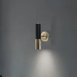 Væglampe Orino, sort/guld, metal, GU10