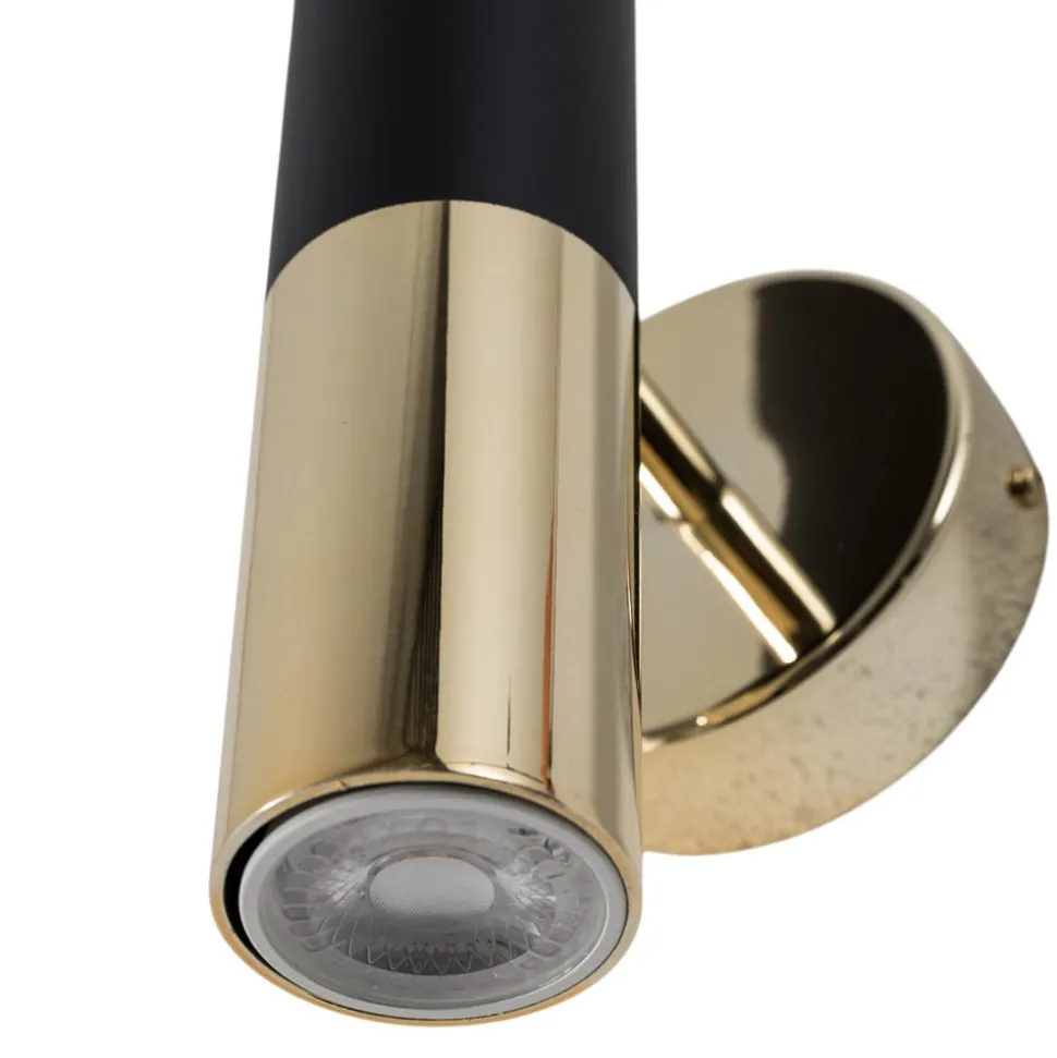 Væglampe Orino, sort/guld, metal, GU10