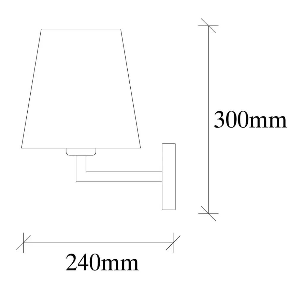 Væglampe Profil, sort/creme, metal/stof, højde 30 cm