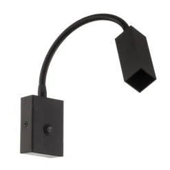 Væglampe Raisio, fleksibel arm, sort