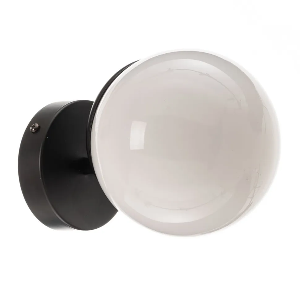 Væglampe Sfera 1 lyskilde glas/sort