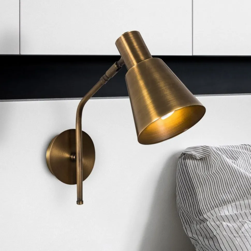 Væglampe Sivani MR-663, antik guld, metal, Ø 15 cm