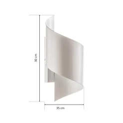 Væglampe Spiner hvid, højde 30 cm, stål