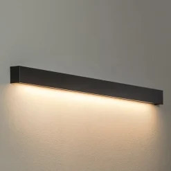 Væglampe Straight L, 122 cm, sort