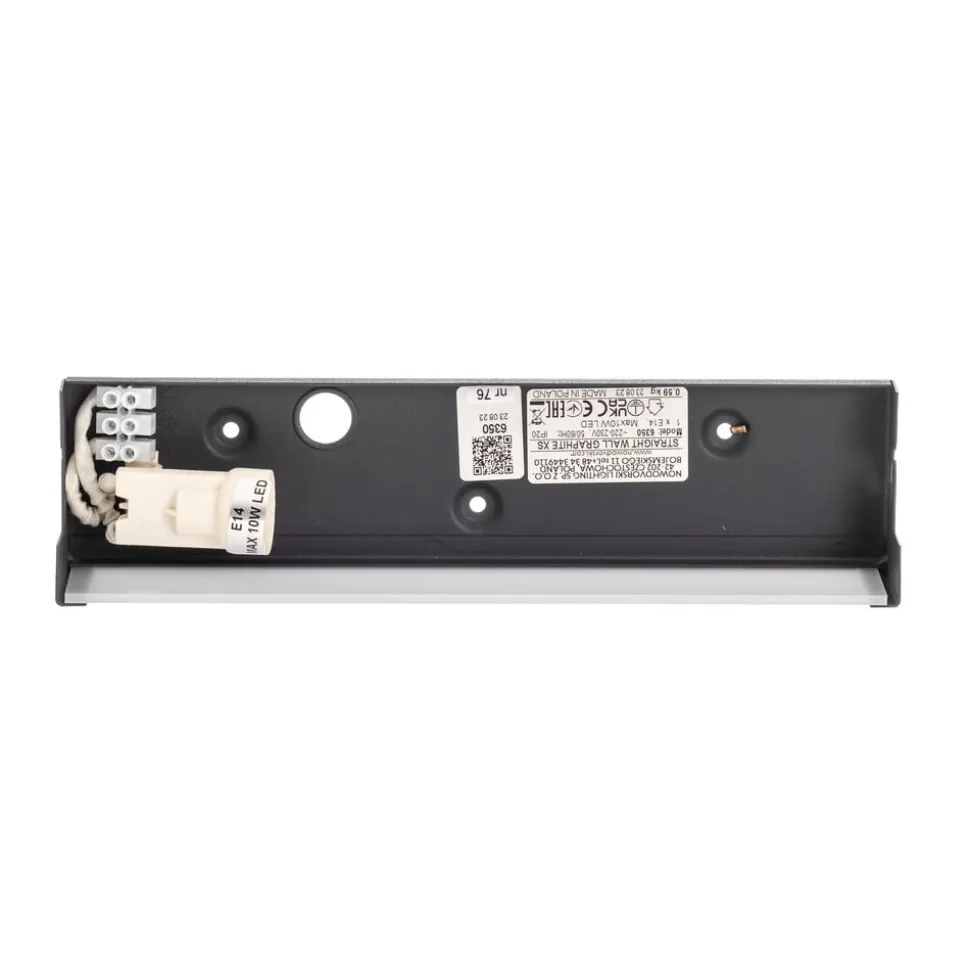 Væglampe Straight XS, bredde 26 cm, grafit