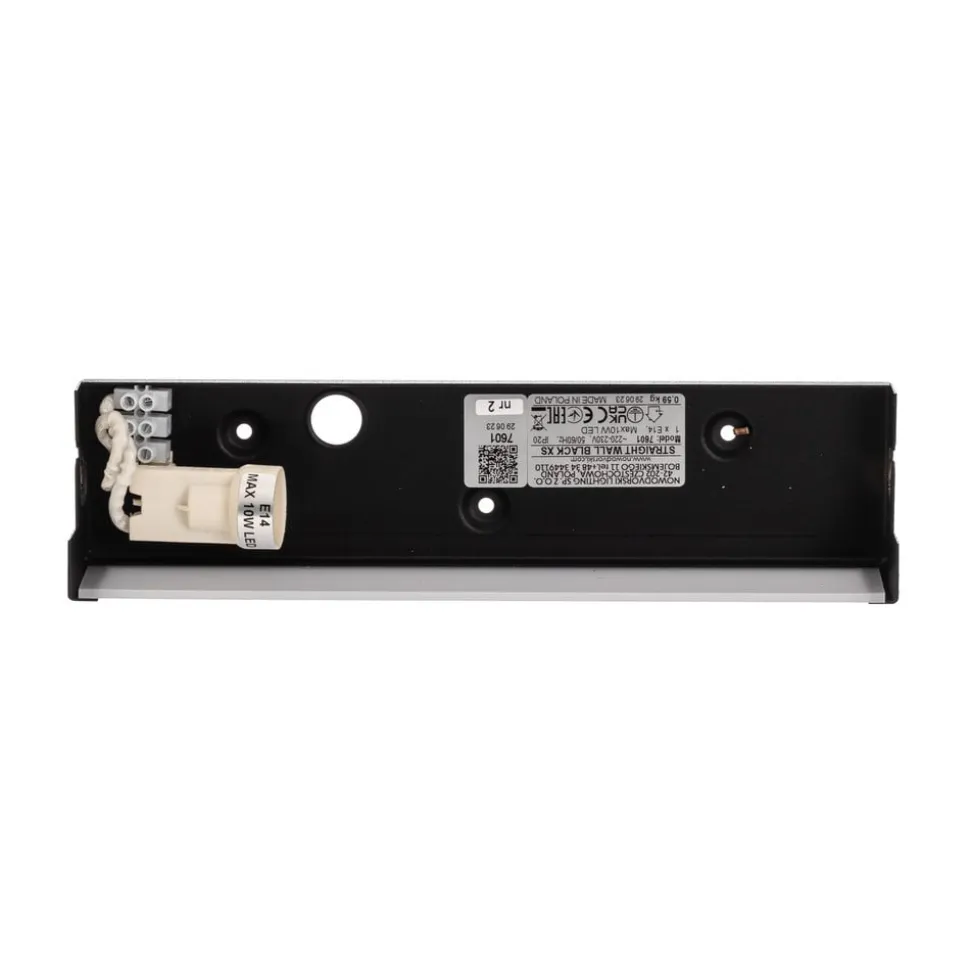 Væglampe Straight XS, bredde 26 cm, sort