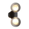 Væglampe til badeværelset Lumisphere, sort/røggrå Højde 28 cm 2 lyskilder