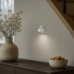 Vægspot FOURTY, lysegrå, højde 17 cm, metal, GU10