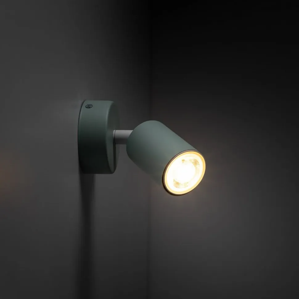 Vægspot Livia, grøn, 13 cm, metal, justerbar, GU10