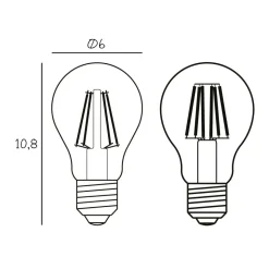 Vilkårlig LED-pære, E27 Ø 6 cm 5 W 2.200 K dæmpbar