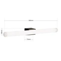 Visagist LED-spejllampe, holder i sort