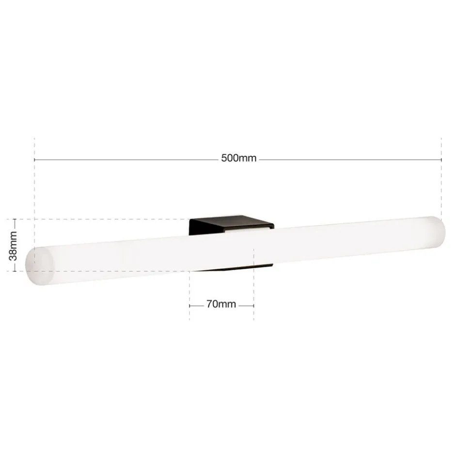 Visagist LED-spejllampe, holder i sort